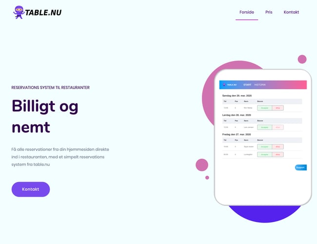 Restaurant booking service - WebApp