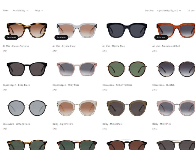 Etableret solbrillevirksomhed med webshop til salg