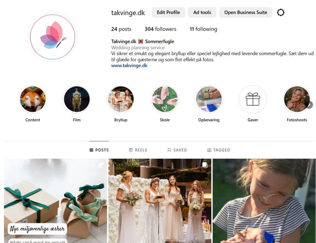 Takvinge.dk - Distribution af opdrættede sommerfugle til bryllup og film i Danmark. - Har omsætning