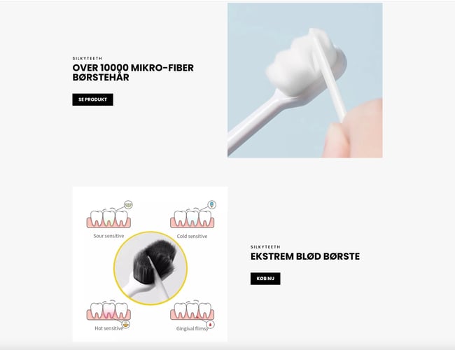 Køreklar webshop med salg af nyudviklet tandbørster