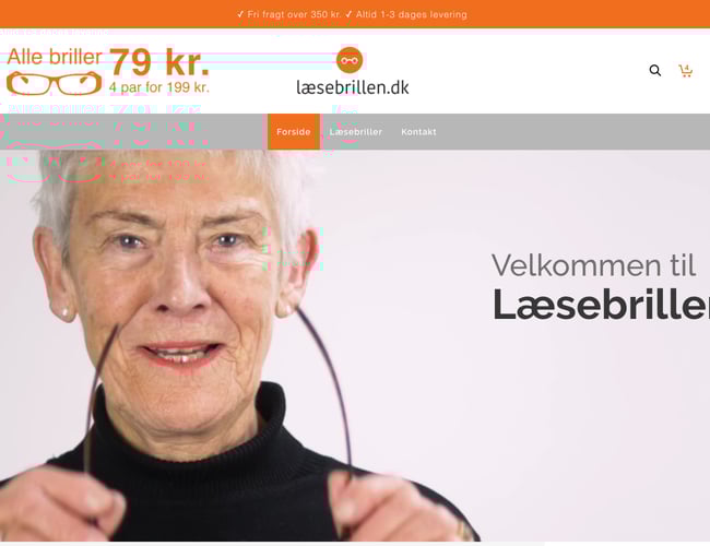 Over 8 år gammel webshop med billige læsebriller sælges