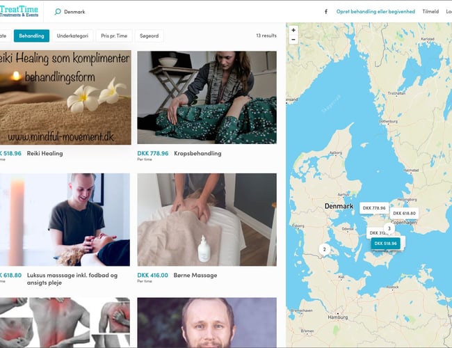En platform til behandlere og instruktører som indeholder bookingsystem, peronlig profil, betalingsløsning osv
