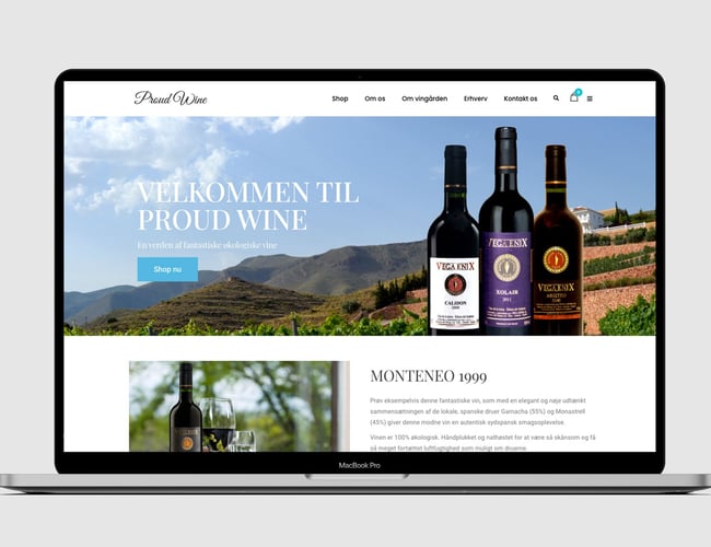 Webshop med vine fra Sydspanien. Sælges for under indkøbsprisen