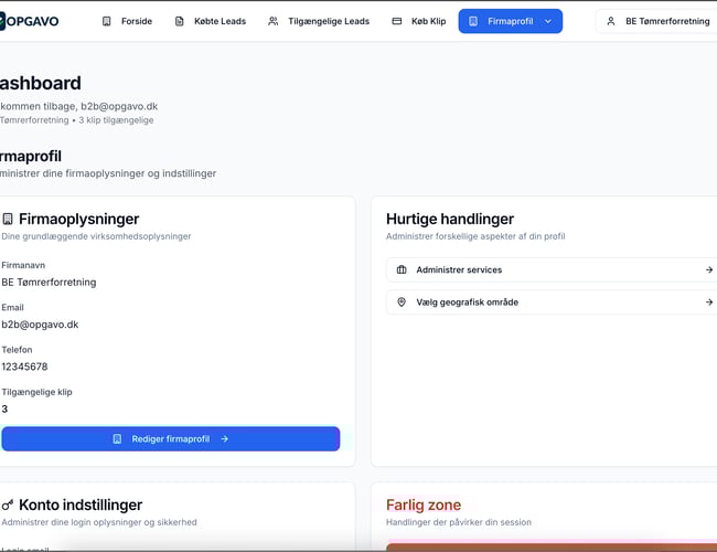 Lead-platform til håndværkere med automatisk matching