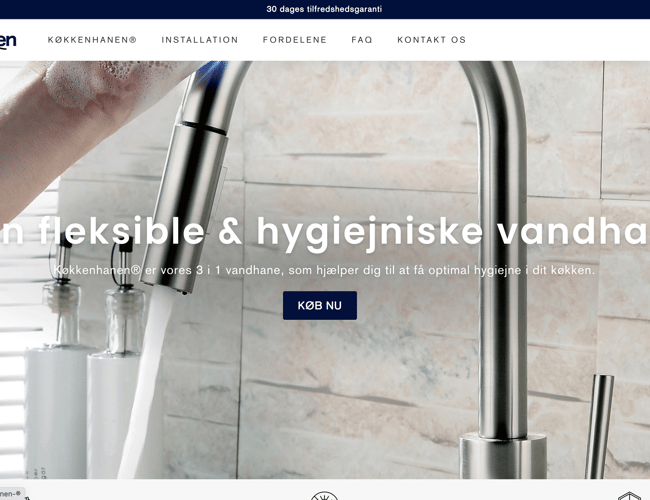 Kokkenhanen.dk - Dropshipping webshop med omsætning på 350.000 kr på første 6 måneder