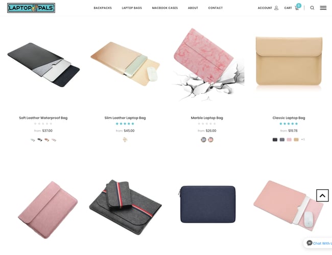 Laptoppals.com / Dropshipping webshop med omsætning & salg af computertasker