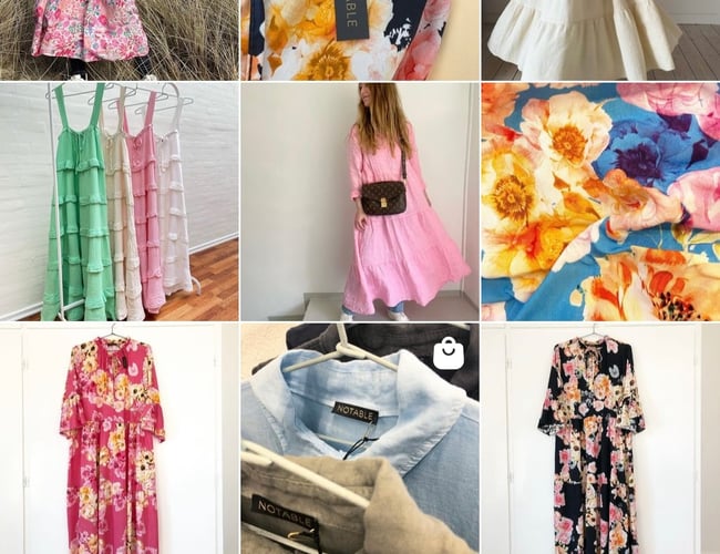 Notable.dk - veletableret tøj webshop til kvinder - Omsætning 2021: 719.728 kr. - 14,5 tusind Instagram følgere