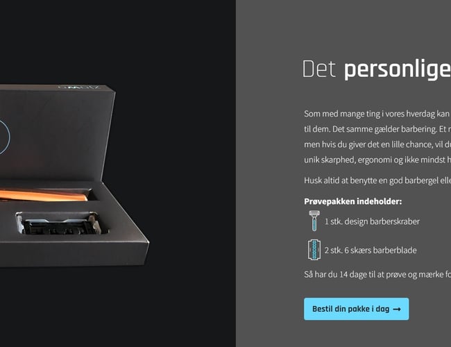 Webshop med salg af barbering til både kvinder og mænd - eget lager - 20 aktive abonnementer