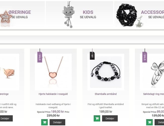 Magento smykke webshop sælges
