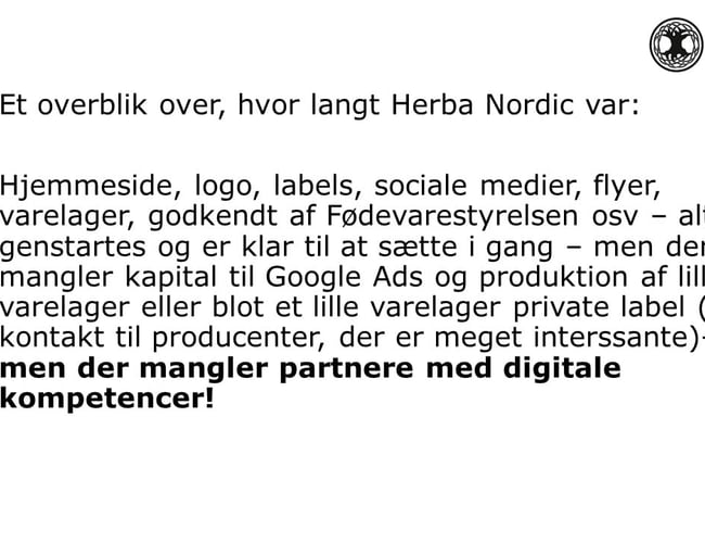 Medejere med it og digitale kompetencer/kapital til drift af webshop kosttilskud - Nordisk koncept