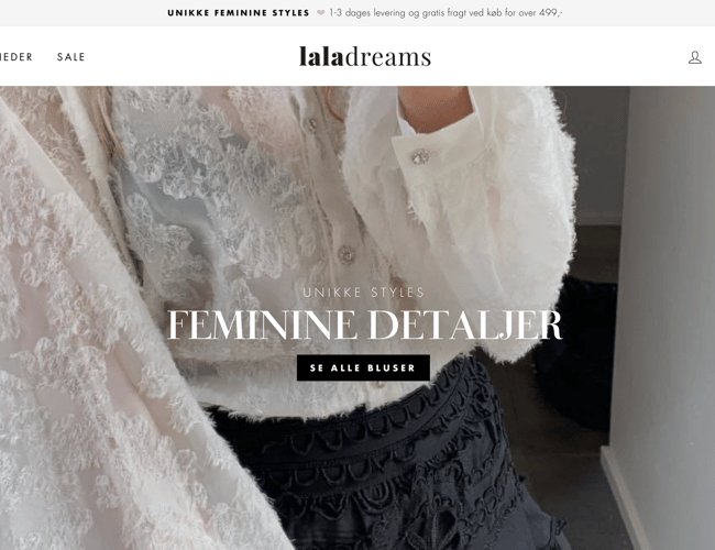Succesfuld webshop med unikke, feminine styles til kvinder
