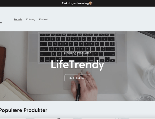 Salgklar webshop - Lifetrendy.shop - Perfekt til dig som ønsker at starte din egen dropshipping rejse