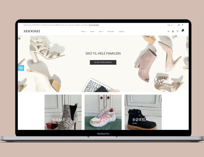 Flot eksklusiv webshop med salg af sko sælges - Omsætning 2021 kr. 64.000,00 kr. - Leverandør fra Europa