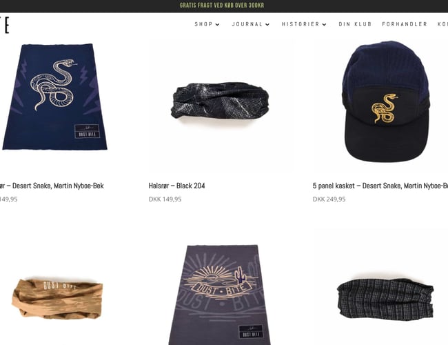 Dust Bite - Niche brand med webshop, forhandlere og varelager sælges