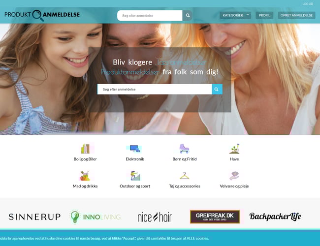 Produktanmeldelse.dk - Køreklart website med brugere og anmeldelser