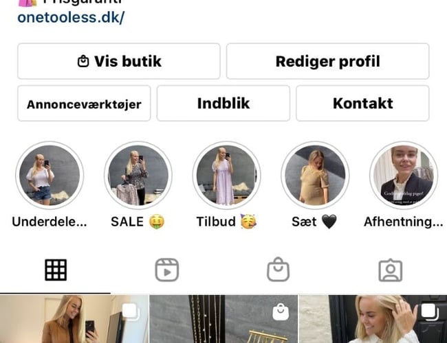 OneTooLess.dk - Fashion webshop med stærk instagramprofil - Omsætning i perioden 26/2 - 15/9: kr. 600.000 ex. moms