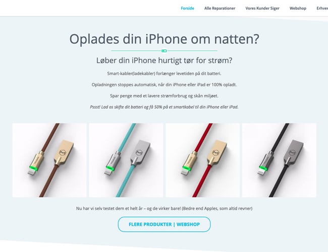 Fastphone.dk - Ny form for reparations service + mindre webshop del. - Omsat for over 100.000kr. på 2-3 måneder.