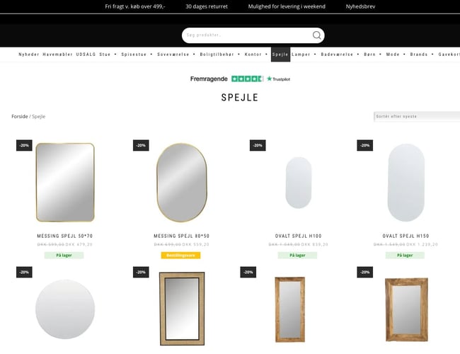 Veldrevet bolig og interiør webshop sælges - Omsat i alt: 7 millioner kr. ekskl. moms. 
