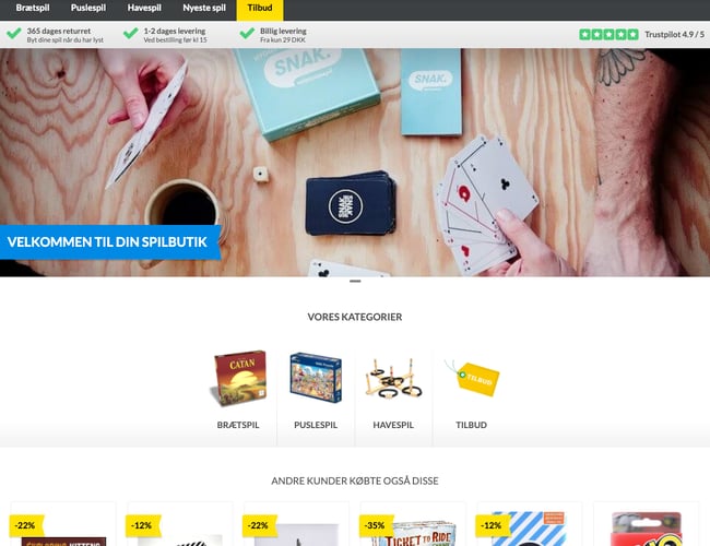 2 webshops med brætspil - Årlig omsætning: 5,7 mio.