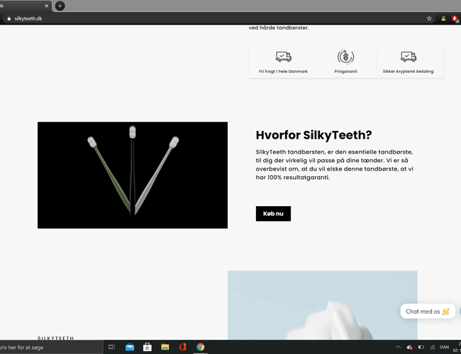 Køreklar webshop med salg af niche tandbørster
