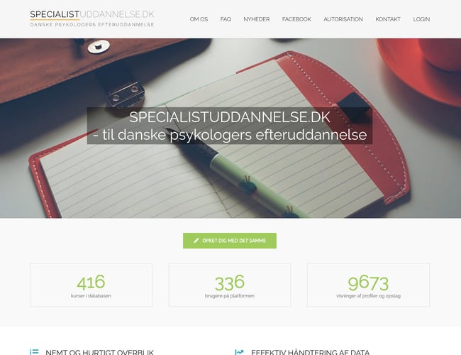 Unik webplatform med udviklingspotentiale udviklet til psykologer - 263 tilmeldt på platformen