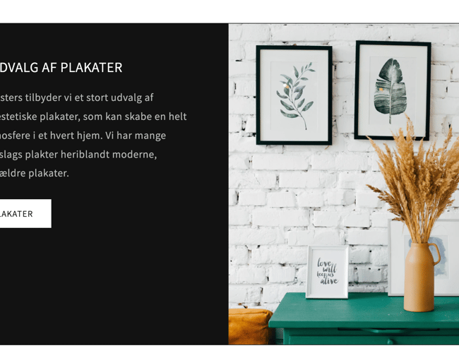 Dropshipping shop med salg af plakater - Avancen ligger på mellem 35-50%.