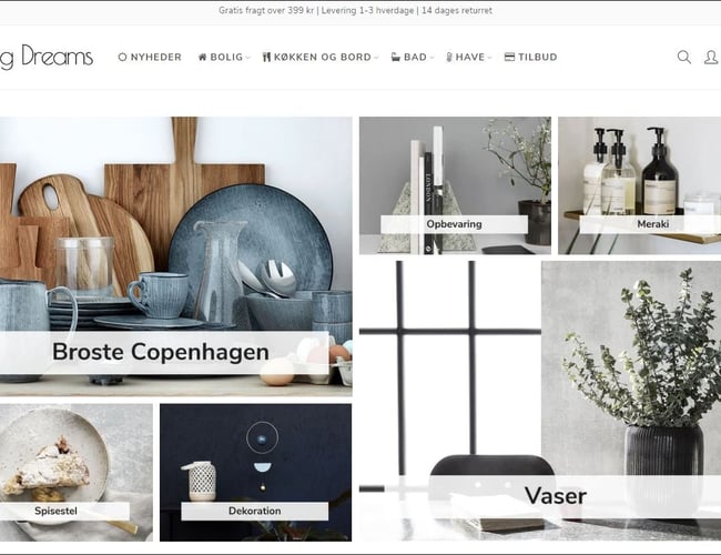Bolig- og livstils webshop med velkendte mærker og +100.000 i årlig omsætning