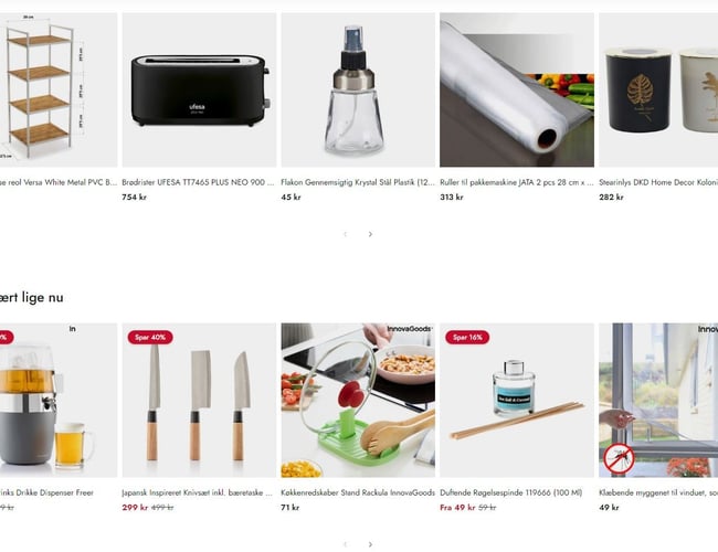 Dropshipping Webshop | Boligartikler, køkkenudstyr og ting til hjemmet