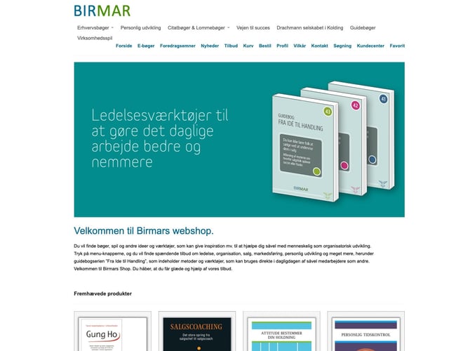 Forlaget Birmar A/S udgiver erhvervsbøger, træning/coaching programmer & virksomhedsspil. 