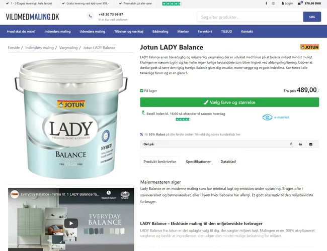 Vildmedmaling.dk - Salg af maling og tilbehør online - Omsætning 1 million kroner 