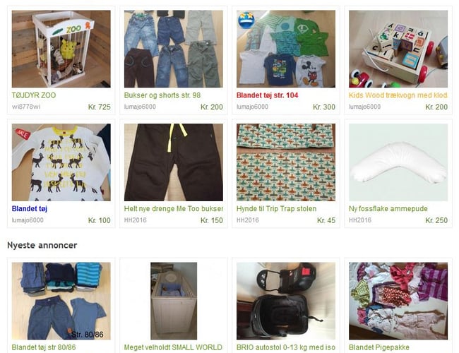Online markedsplads for brugt børnetøj og tilbehør. -  Facebook side med over 1700.