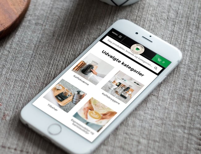 Webshop med salg af kaffe & kaffeudstyr til private - 9574 kunder