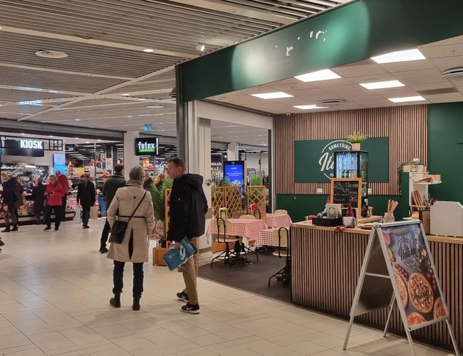 Pizzeria med unik beliggenhed i Glostrup centeret lige foran Føtex. 
