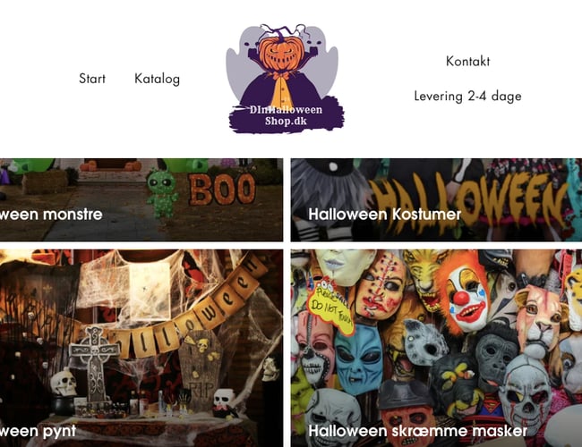 Webshop med halloween produkter - Dropshipping med 2-4 dages levering 