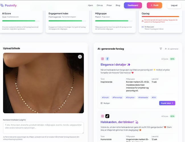 Postnify.dk – 100% automatiseret AI-platform til sociale medier – KLAR TIL OVERTAGELSE