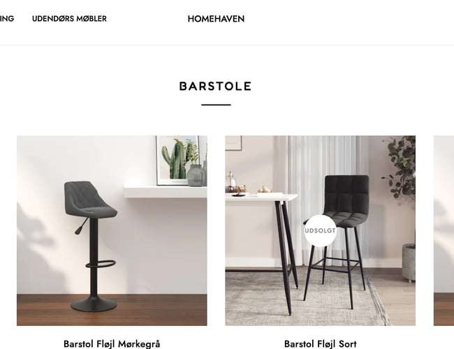 Fuldt opsat webshop  –  HomeHaven.dk med stort sortiment og dropshipping integration!