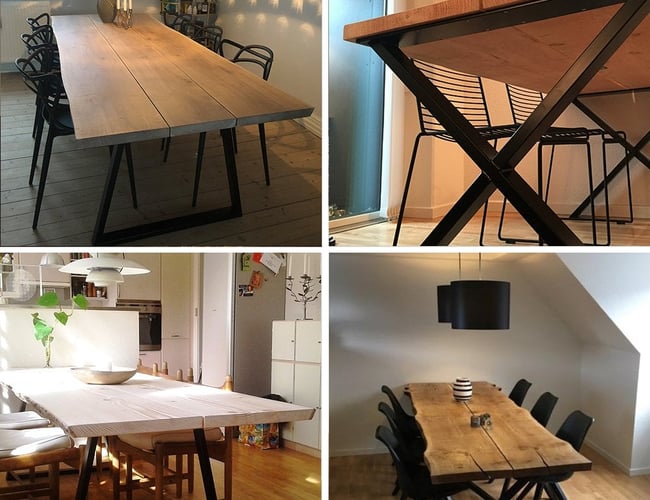 AX-bordben: Webshop med salg af smedede bordstel til plankeborde