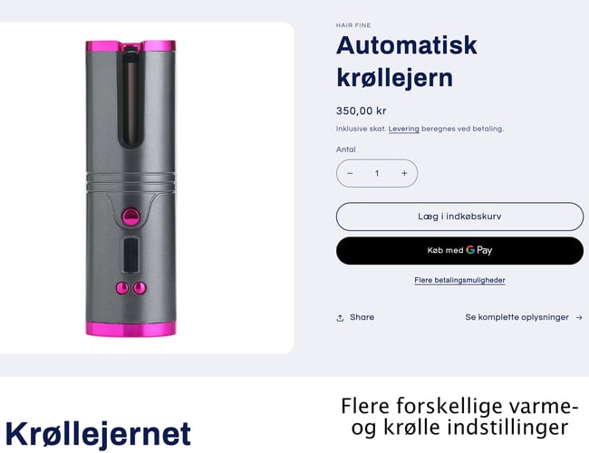 Køreklar dropshipping webshop - Hair Fine