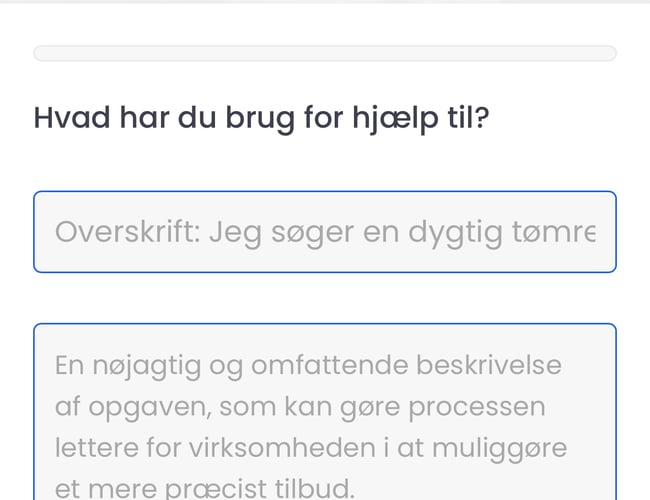Håndværker/service formidlings side 