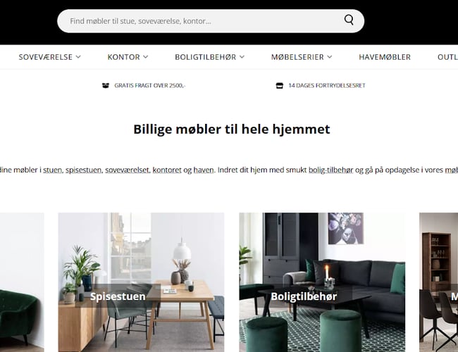 En velkørende Webshop med salg af møbler