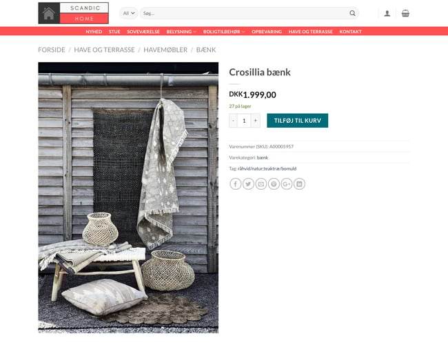 Scandichome.dk - Bolig og indretning Webshop - Omsat for 15.000kr.  