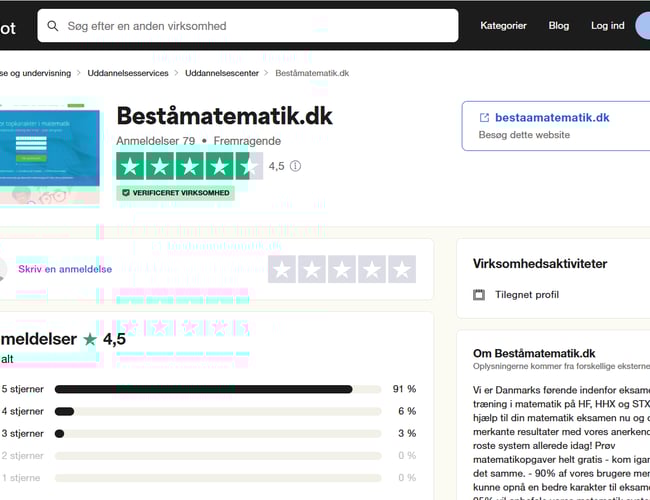 Beståmatematik.dk til salg! Danmarks førende matematiktræner med 900 abonnementer på sit højeste