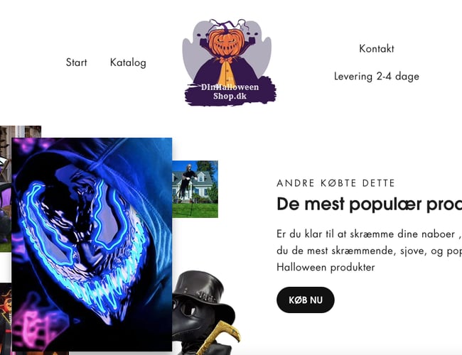 Webshop med halloween produkter - Dropshipping med 2-4 dages levering 
