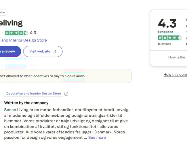 Klar-til-drift webshop med Trustpilot og Social Medie kanaler