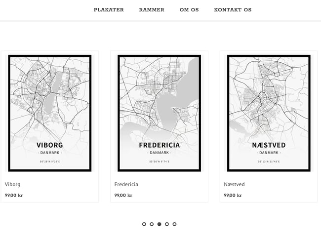 Dropshipping shop med salg af unikke byplakater