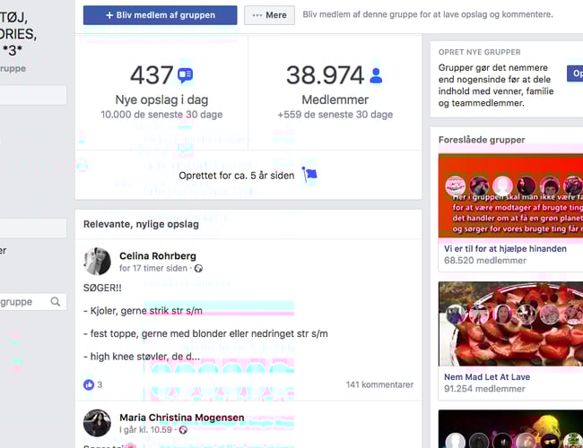 2 Store og superaktive second hand Facebook grupper - over 70.000 handleglade mennesker