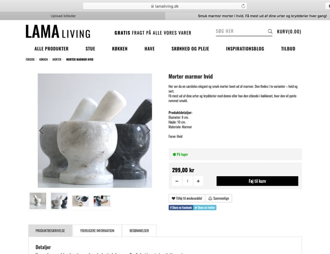 Webshoppen lamaliving sælges - Interiør til hjemmet