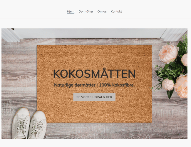 Veletableret webshop med salg af kokosmåtter.  