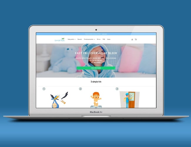 Smart koncept til baby og små børn - Smartble.dk - Abonnement på bleer + diverse forbrugsprodukter