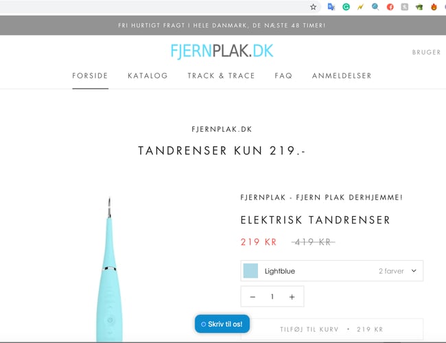 Dropshipping Webshop med salg af Plakfjerner.